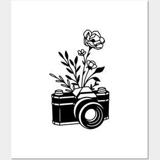 Minimalist floral camera Posters and Art